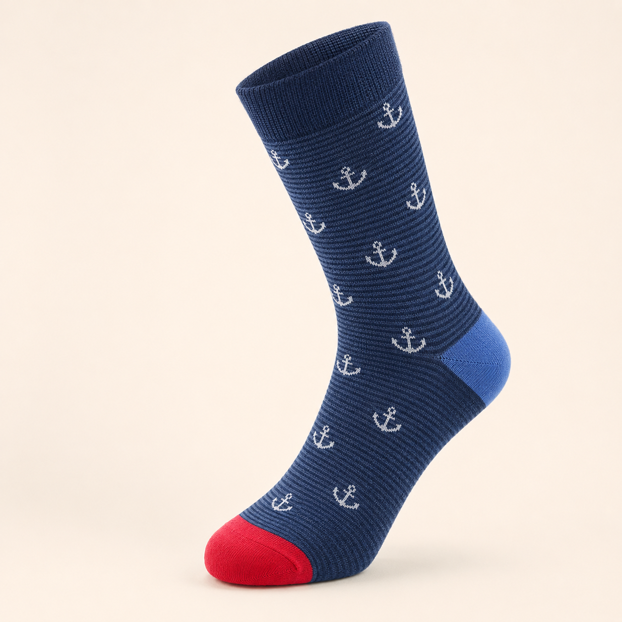 Navy Anchor & Red Toe