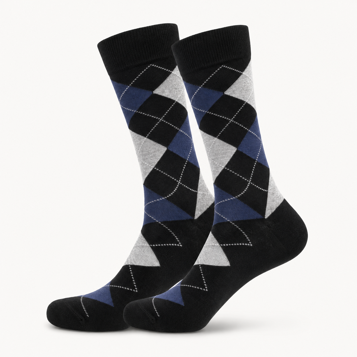 Navy & Silver Argyle