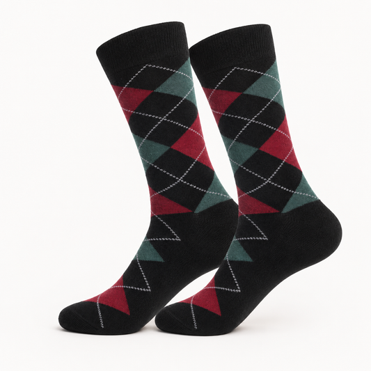 Burgundy & Sage Argyle